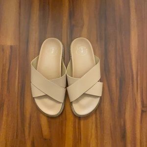 Oasis Society Leather Slides.  Brand new.  Never worn.